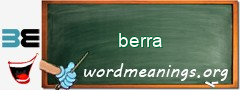 WordMeaning blackboard for berra